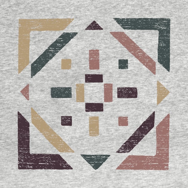 Western Tribal Abstract Geometry with Earth Tones by ddtk